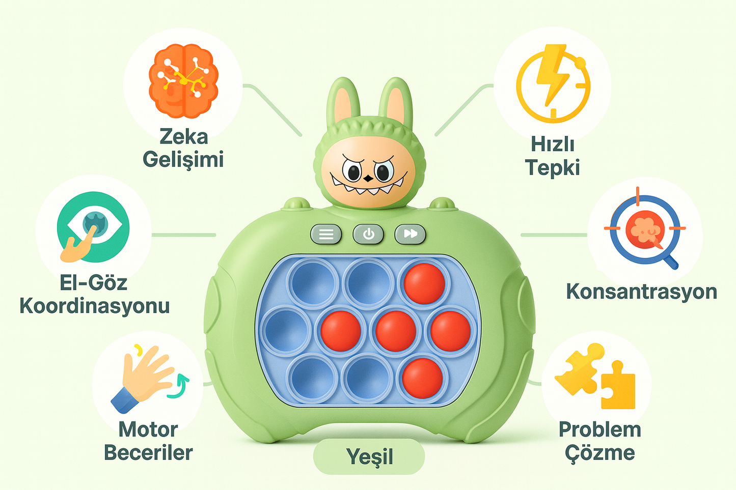Konsol Popit Labubu Model Yeşil